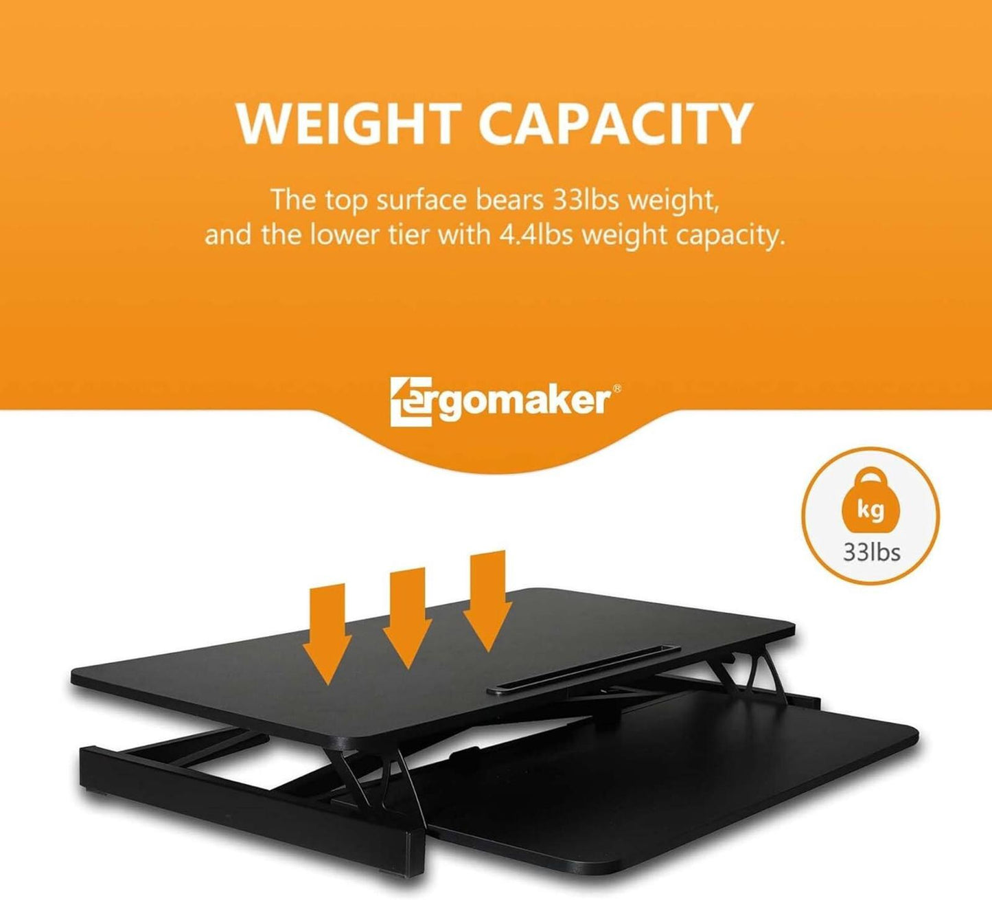 ERGOMAKER Height Adjustable Standing Desk Converter - 81cm (32 Inch)