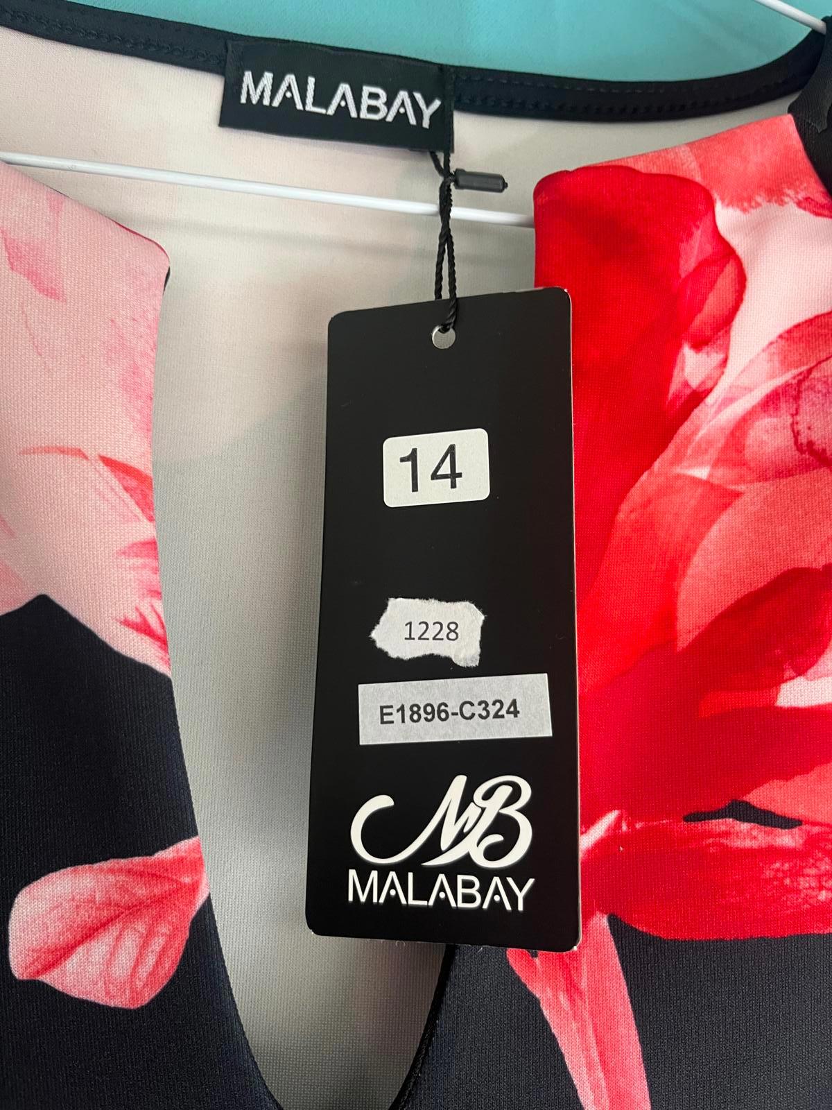 Black red flower dress 1228