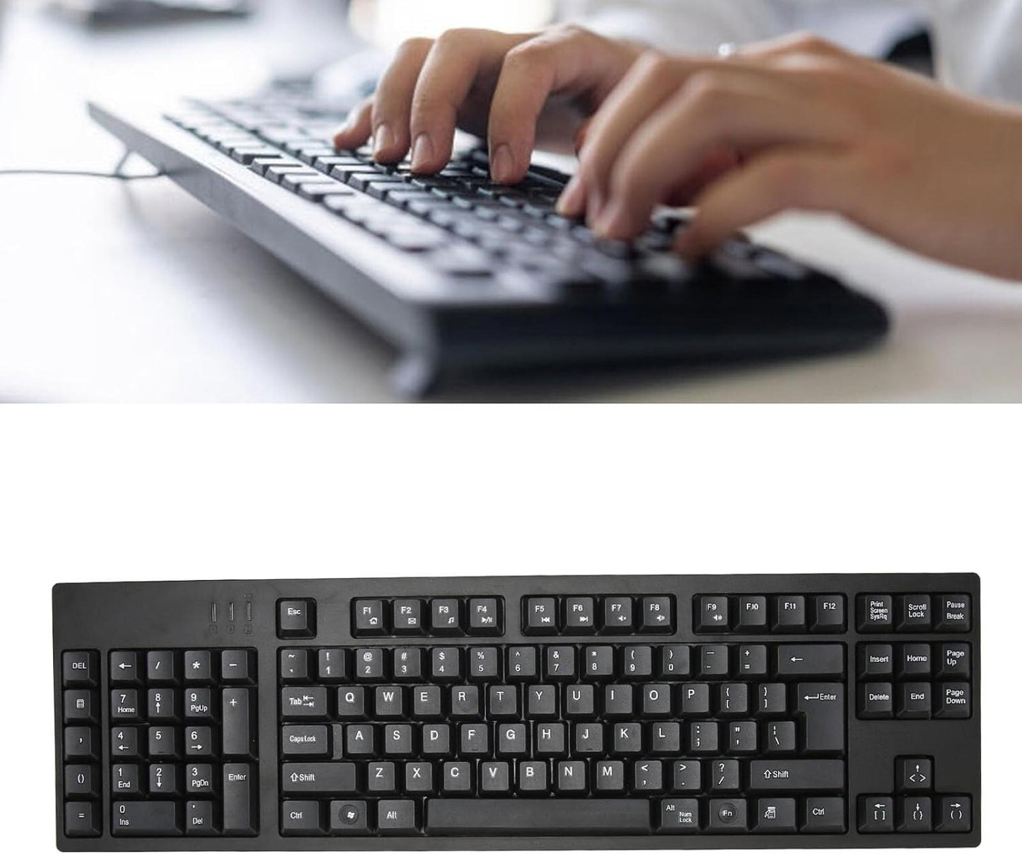 CCYLEZ Left Handed Keyboard, Office Accounting Keyboard, Plug and Play Black New