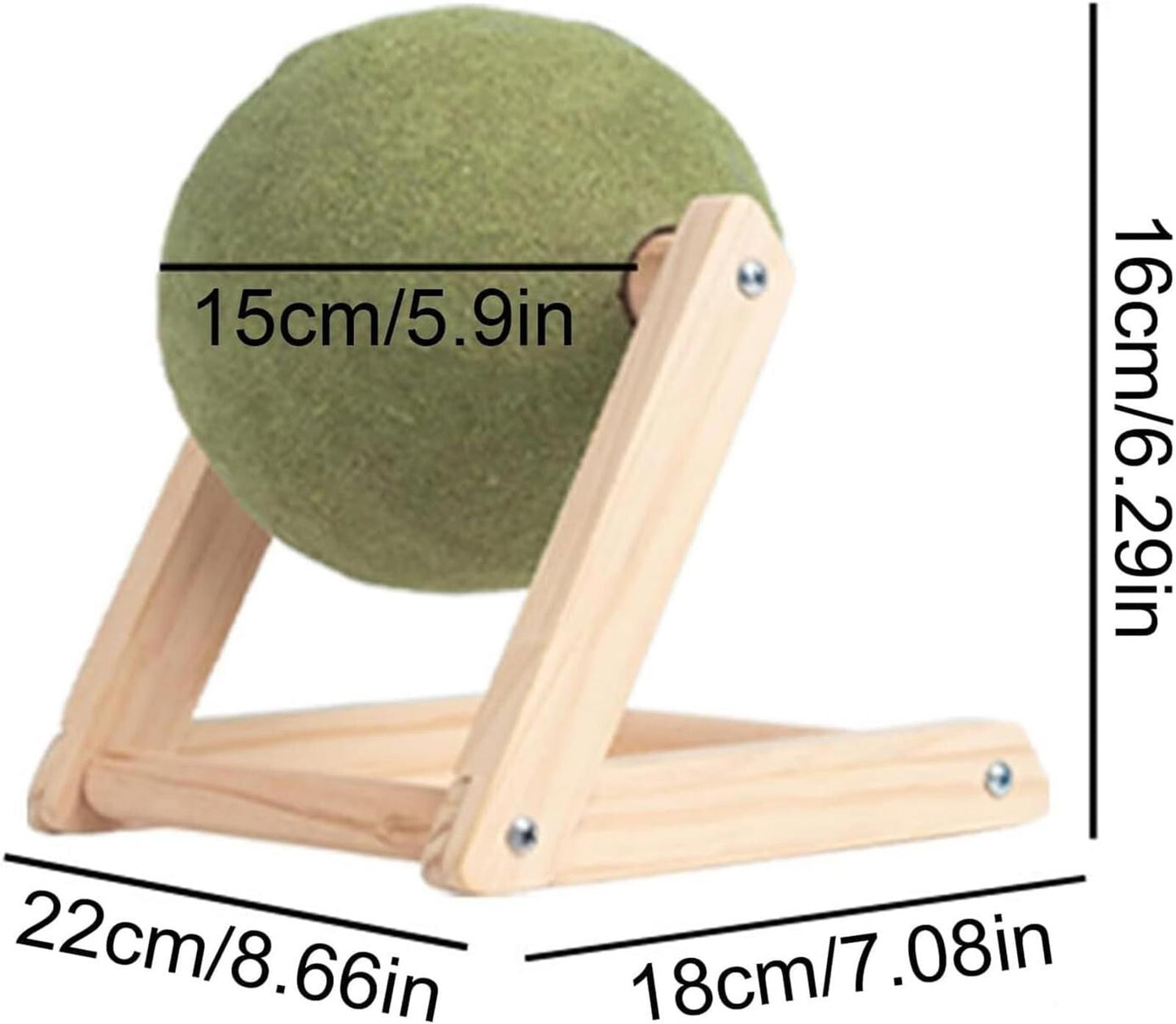 Giant Large Cat Scratching Ball Catnip Ball with Wood Stand Cat Toy for Kitty