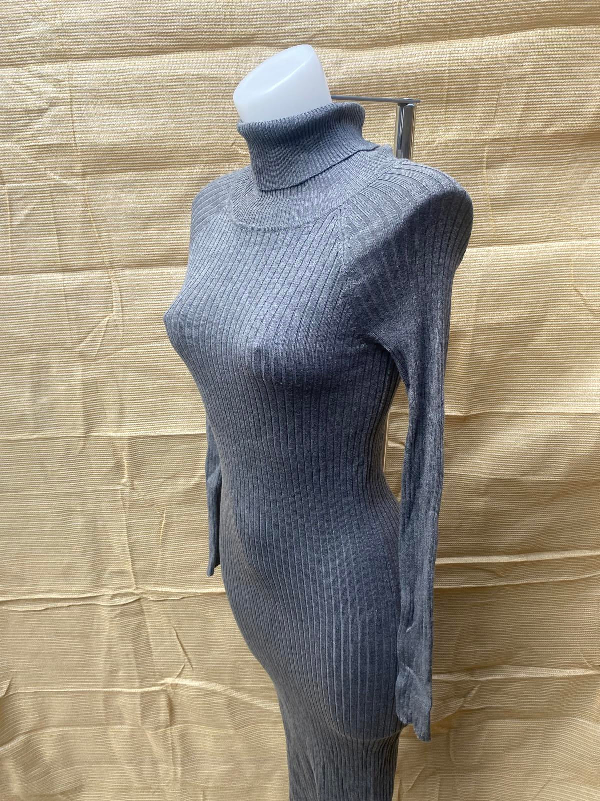 tight long polo neck dress 1209