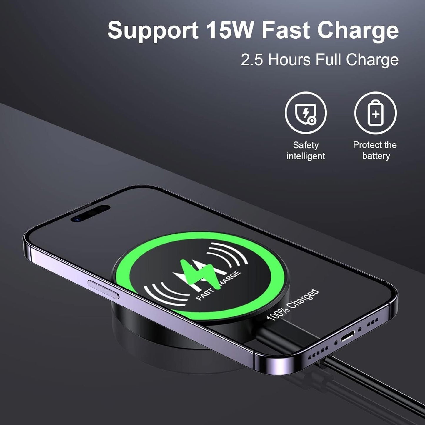 KKM Magnetic Wireless Charger, Compatible with MagSafe Charger Include Adapter