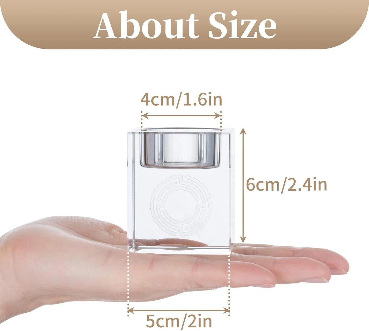 Sziqiqi 4Pcs Crystal Tea Light Candle Holders, Clear Glass love gift present