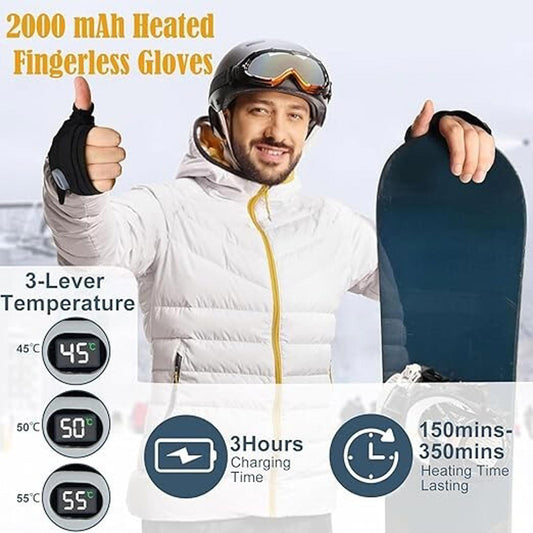 Portable Heated Gloves Digital Display Smart Thermostatic Rechargeable PINK