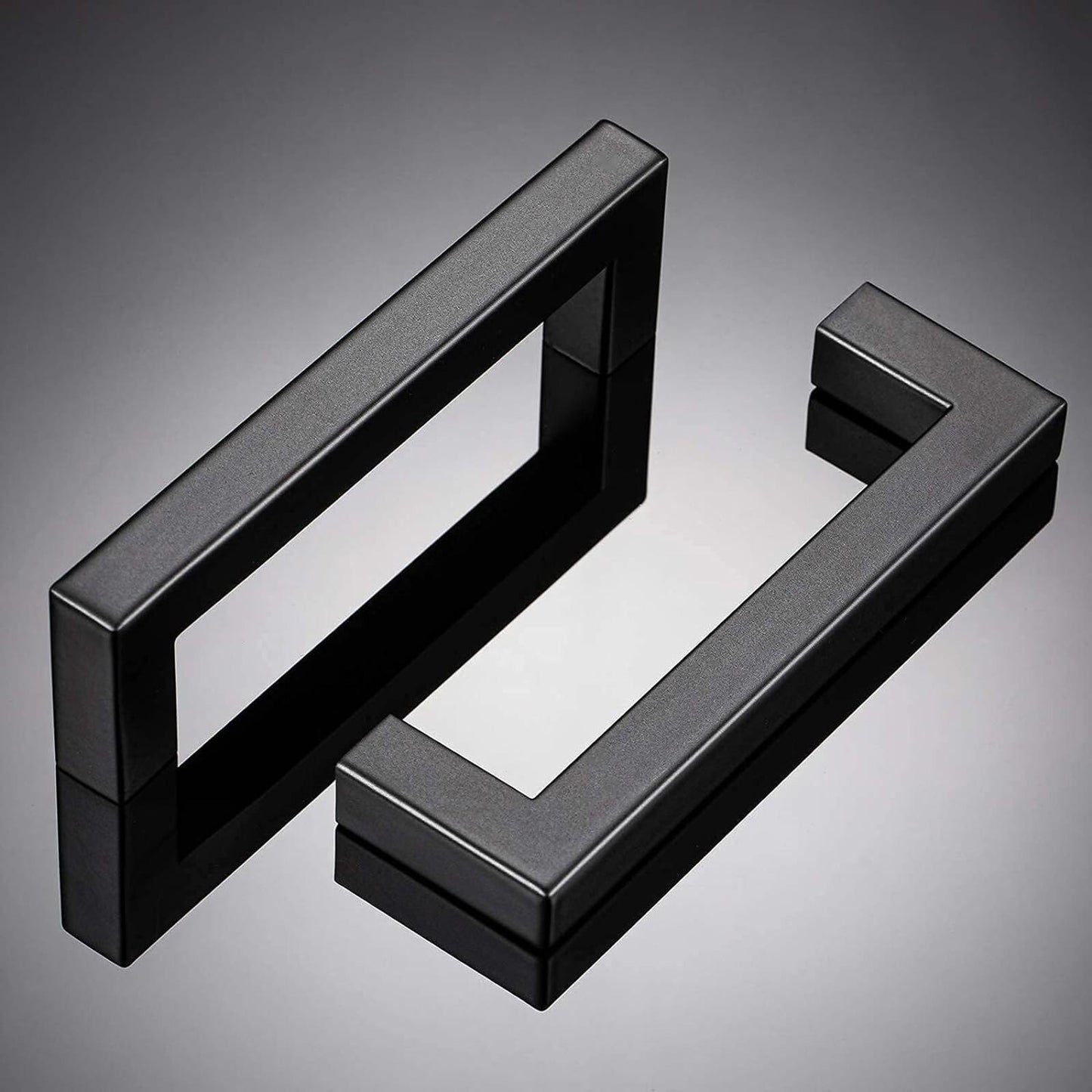 CZC HOME 10 Pack 114mm Cabinet Handles, Stainless Steel Square Shape Black New