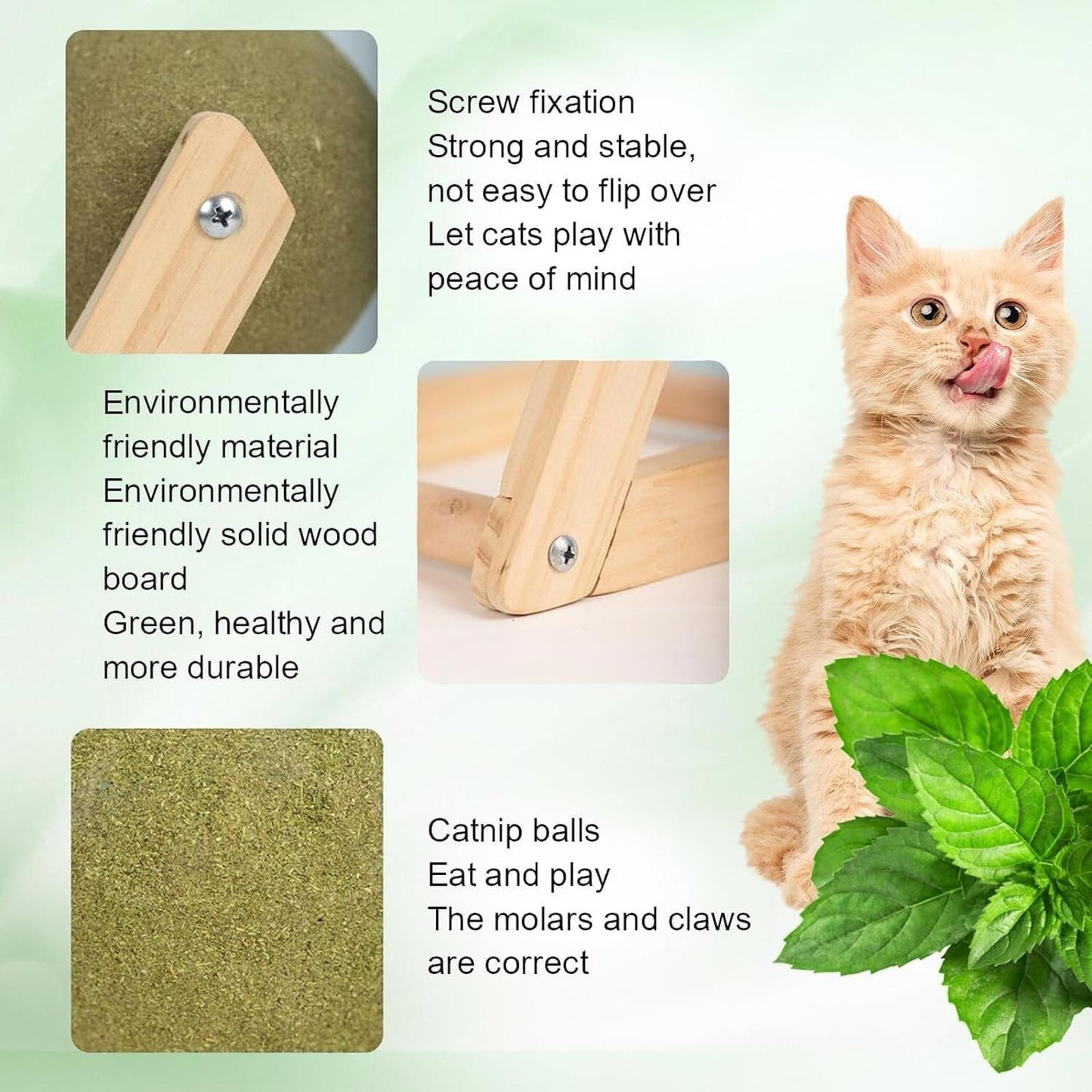 Giant Large Cat Scratching Ball Catnip Ball with Wood Stand Cat Toy for Kitty