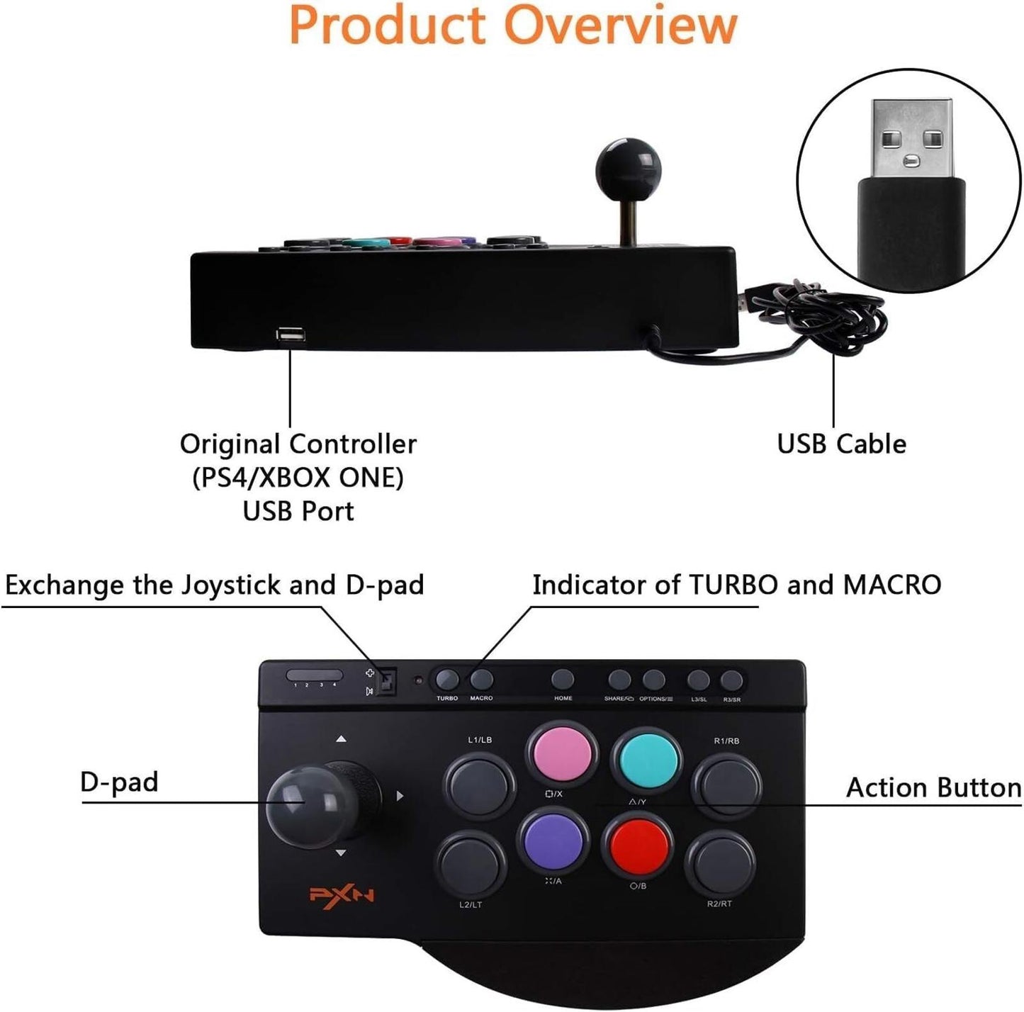 OPENED BOX PXN Arcade Joystick PXN 0082 Arcade Fight Stick Joystick Controller