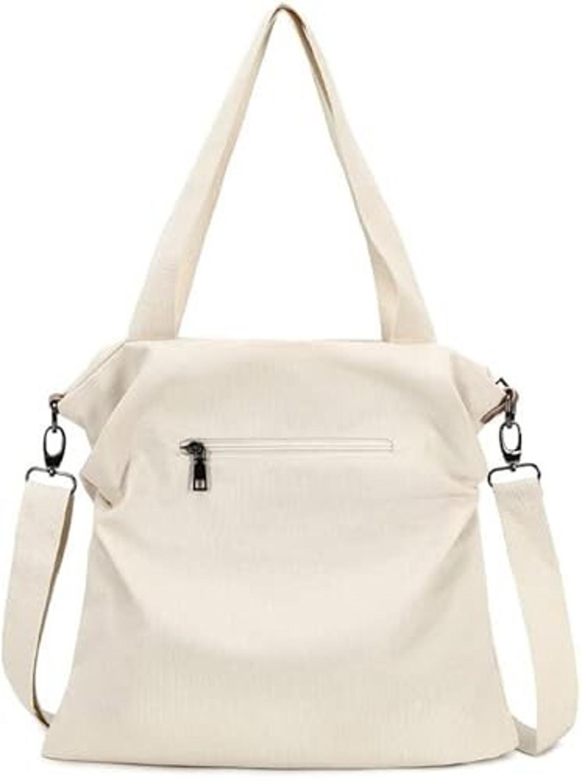 Women Handbag Shoulder Bag Canvas-Vintage Tote Beach Crossbody Baige