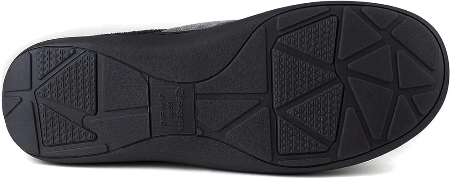 Zigzagger Men's fuzzy microsuade moccasin Slippers Memory Foam Indoor outdoor 1226