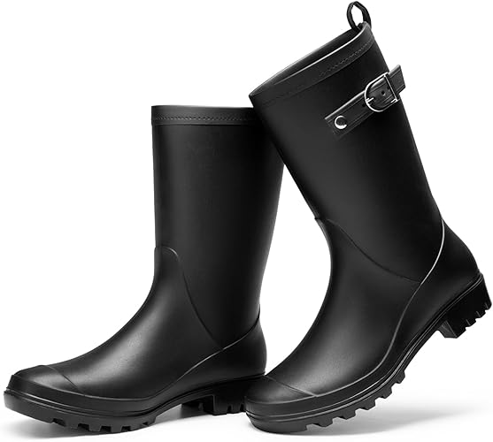 DREAM PAIRS Wellington Boots Women, Mid Calf Welly, Outdoor Wellies, Rain Boots and Garden Boots, Muck Waterproof Boots