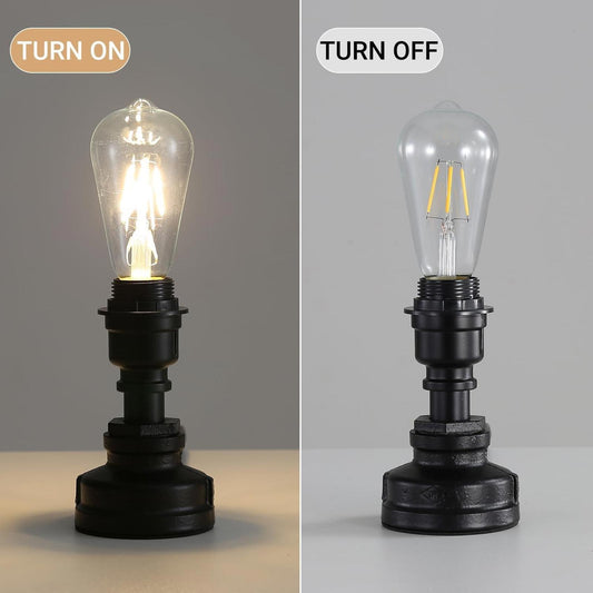 Kaj Hejmo Vintage Table Lamp with Lampshade Light Bulb E27 Bedside Table Lamp