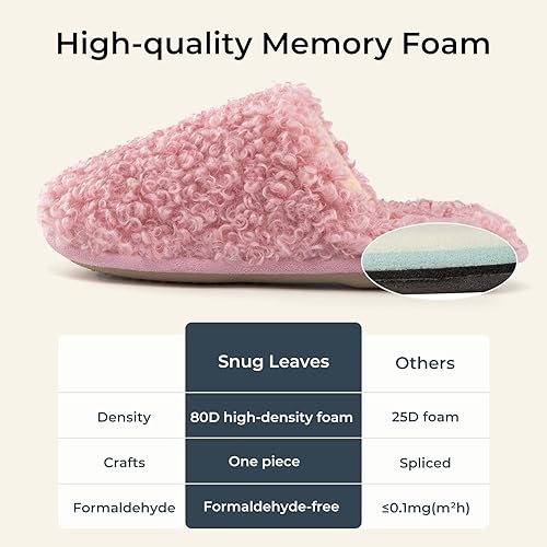 Snug Leaves Women's Scuff 7-8 Slippers pink