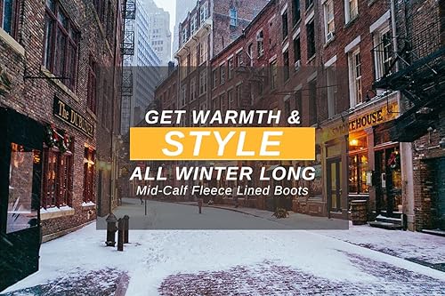 Knixmax Women's Men's Snow Boots Mucker Winter Shoes Waterproof Soles, Fur Lined, Stable Yard Boots, Lace-Up, Horse Riding, Hunting, Outdoor Walking