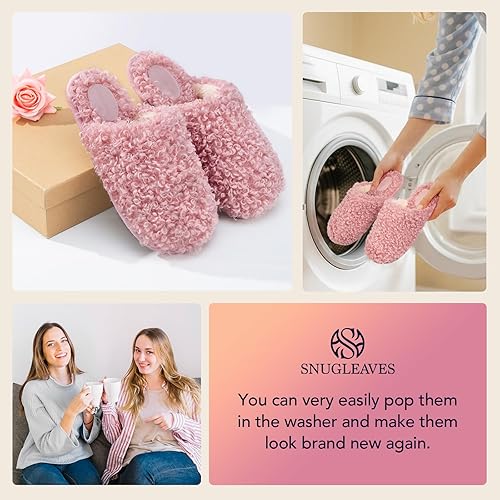 Snug Leaves Women's Scuff 7-8 Slippers pink