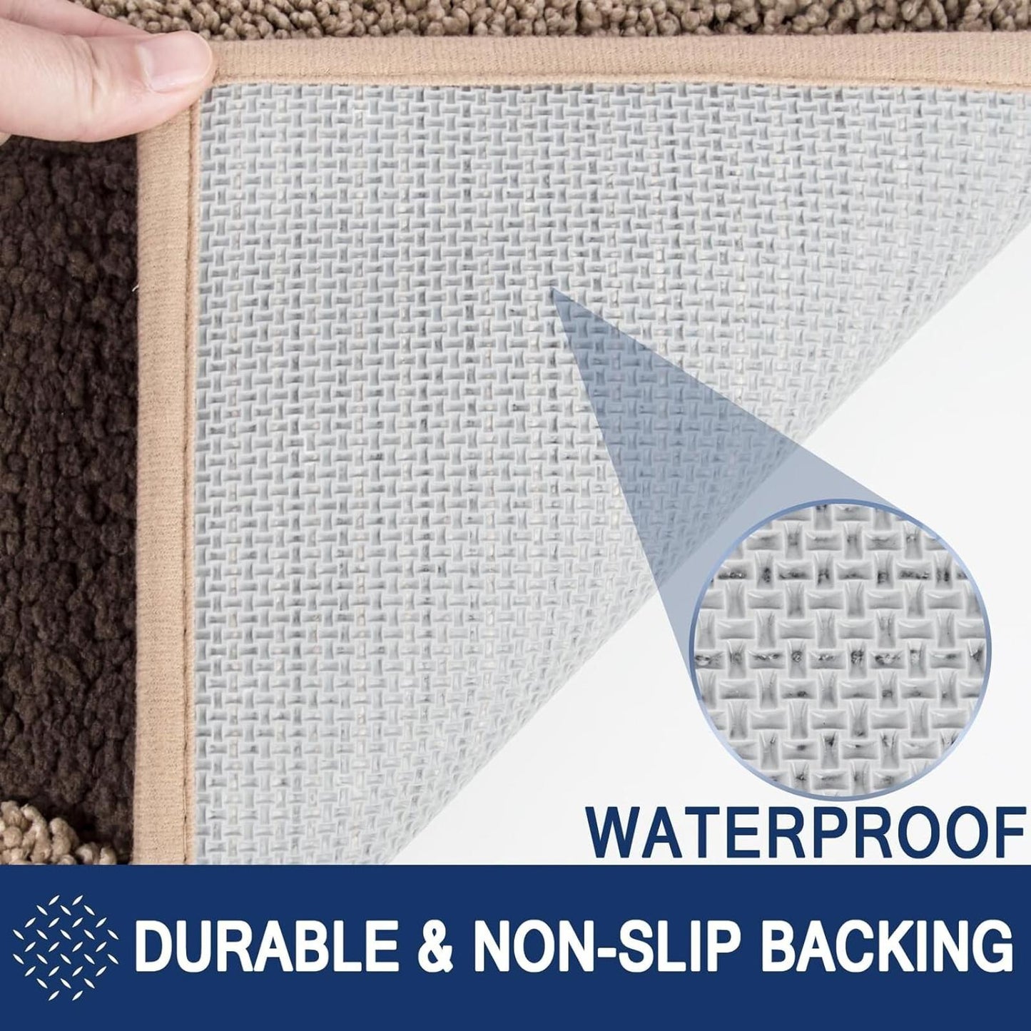 FCSDETAIL Dirt Trapper Indoor Door Mat 50 x 80 cm Colours L-Brown + D-Brown