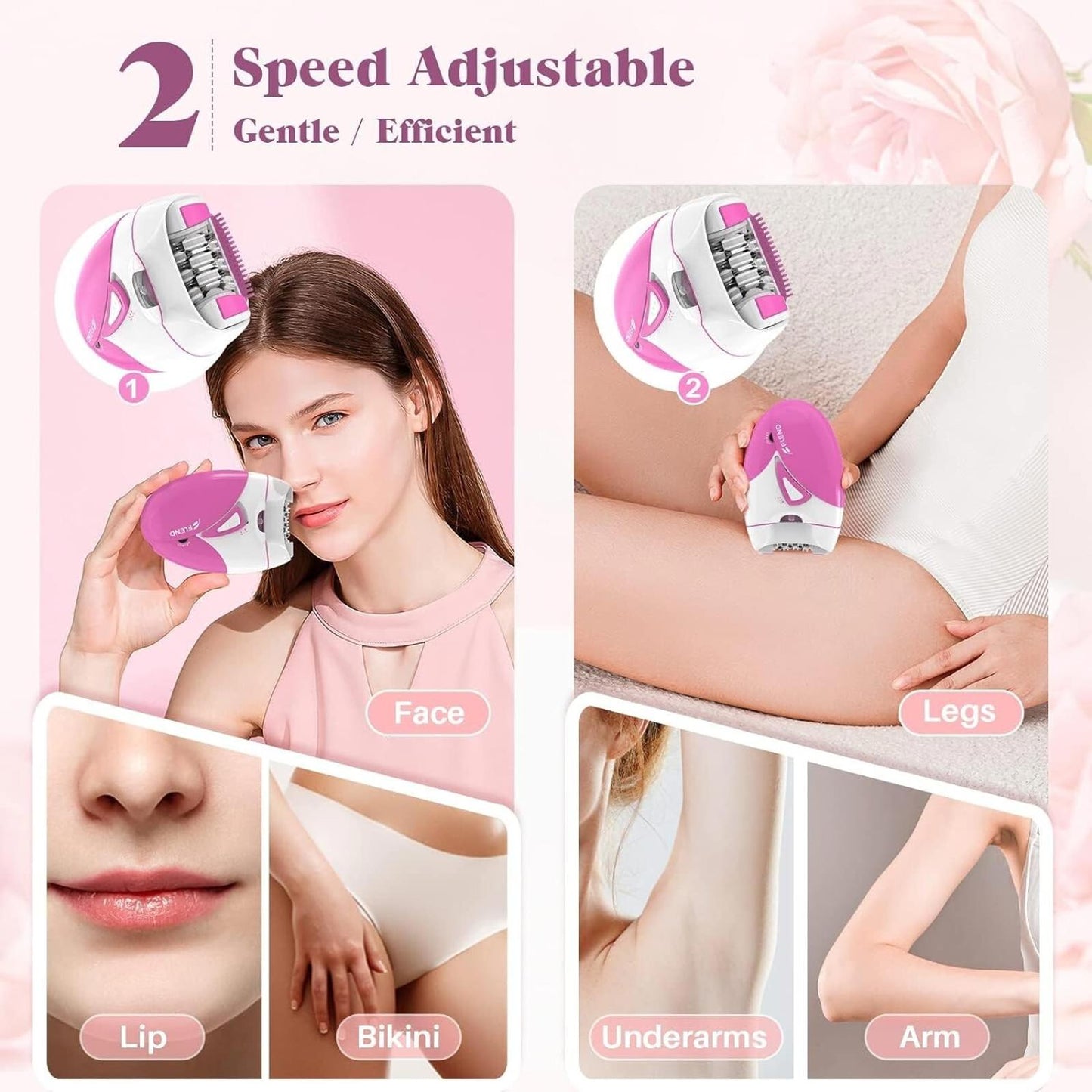 FLEND - Facial Hair Remover Smooth Glide Epilator for Women - NEW