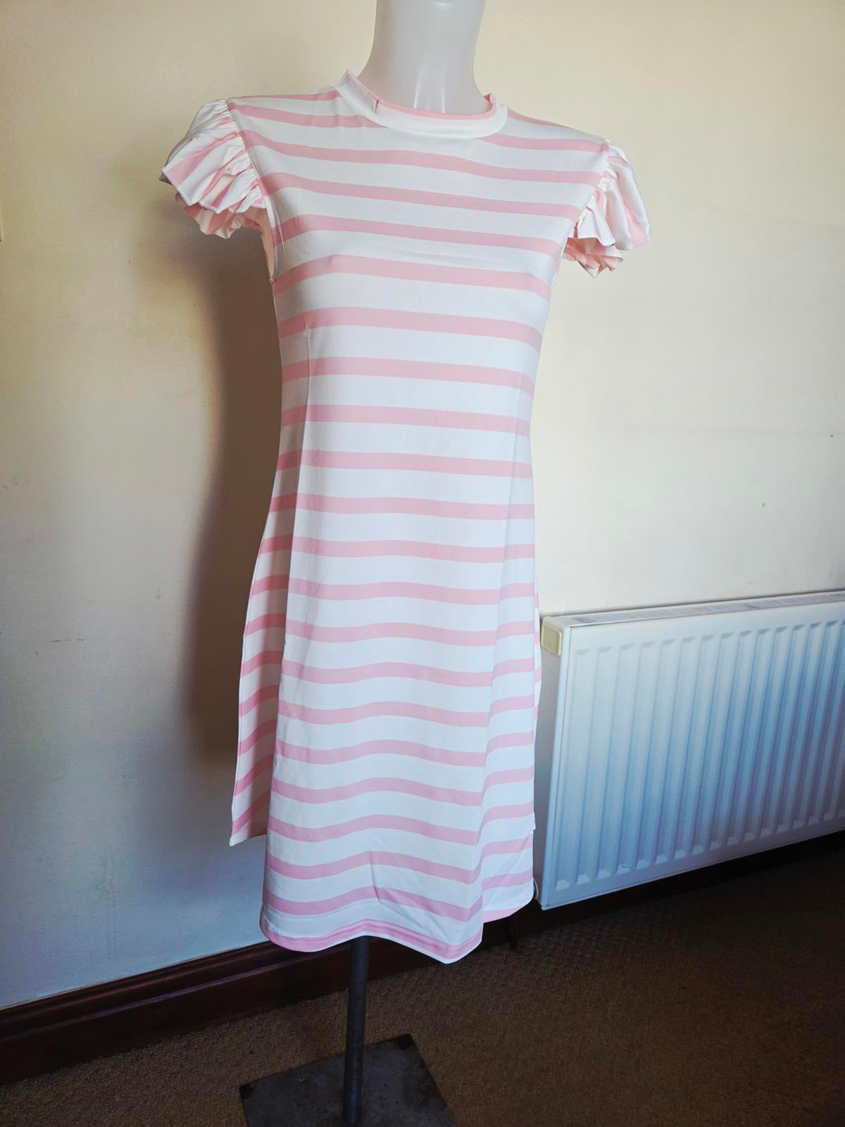 Pink and White Strippy Summer Dress 2133 2103