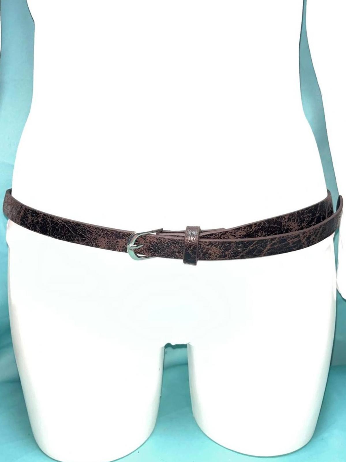 Woman's Thin dark brown Buckle Belt size 14 110cm long 2095