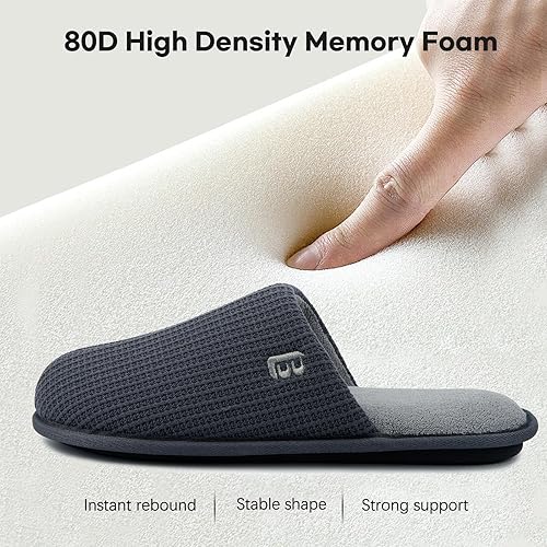 LongBay Men's Two-Tone Slippers Cozy Memory Foam House Shoes size 6-7