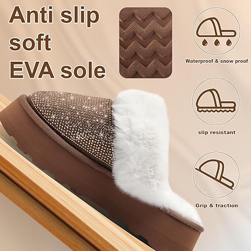 Waysoland Slippers Women,fluffy House Womens Memory Foam Ladies Slippers Non-Slip Faux Fur Comfy Winter House Shoes Indoor Outdoor