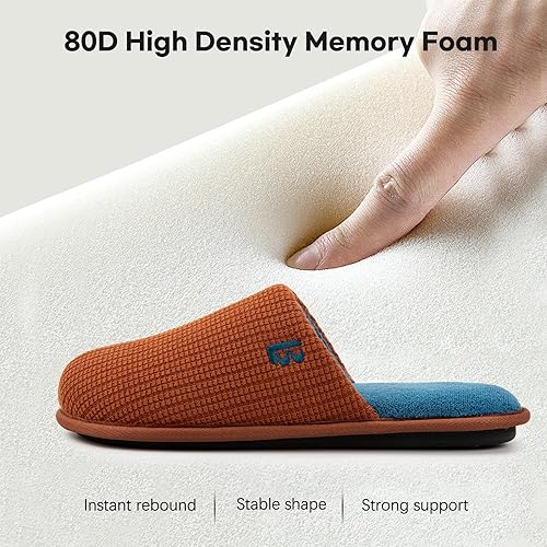 LongBay Men's Two-Tone Slippers Cozy Memory Foam House Shoes size 9