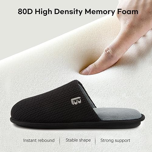 LongBay Men's Two-Tone Slippers Cozy Memory Foam House Shoes size 12-13