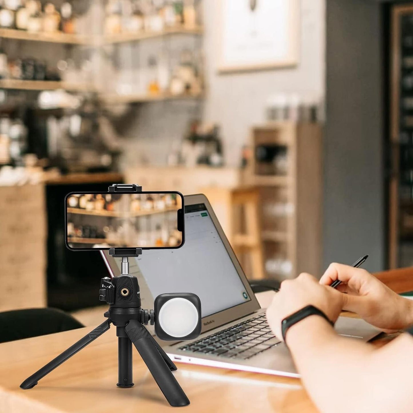 USKEYVISION - Extendable Tripod for Smartphone Selfie Stick, Black