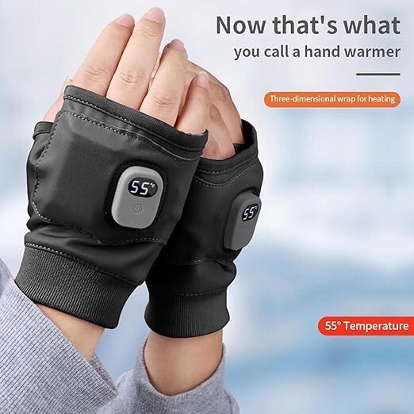 Portable Heated Gloves Digital Display Smart Thermostatic Rechargeable PINK
