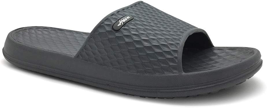 HEVA Shower Slippers Slide Sandals Mens Open Toe Bathroom Beach Indoor House Shoes