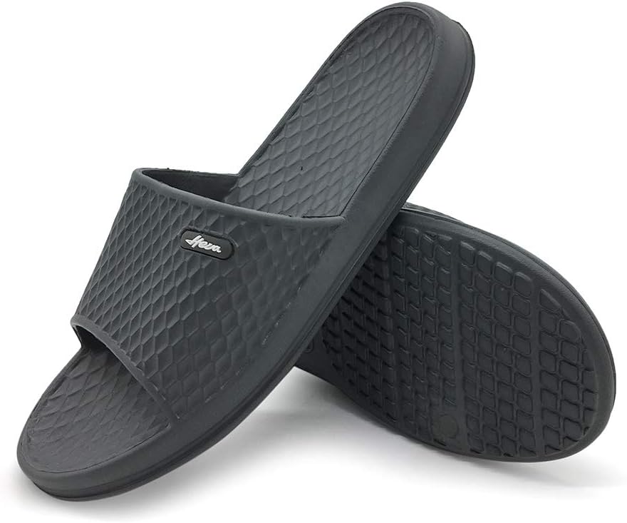 HEVA Shower Slippers Slide Sandals Mens Open Toe Bathroom Beach Indoor House Shoes