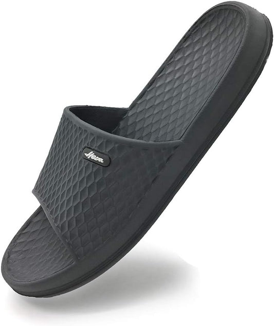 HEVA Shower Slippers Slide Sandals Mens Open Toe Bathroom Beach Indoor House Shoes