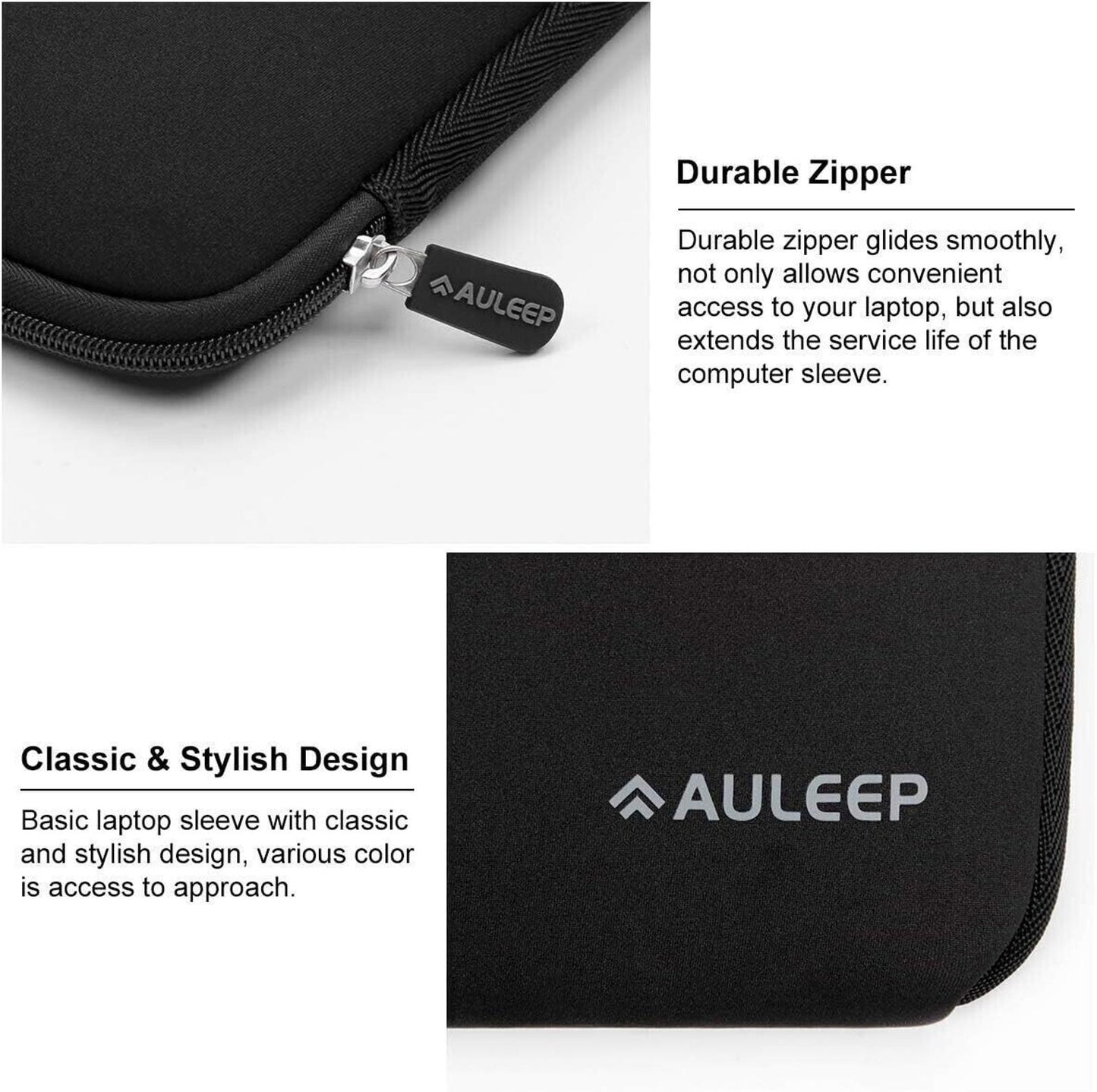 AULEEP Laptop Sleeves, 13 - 14Inch, Tablet Carrying sleeve, Black