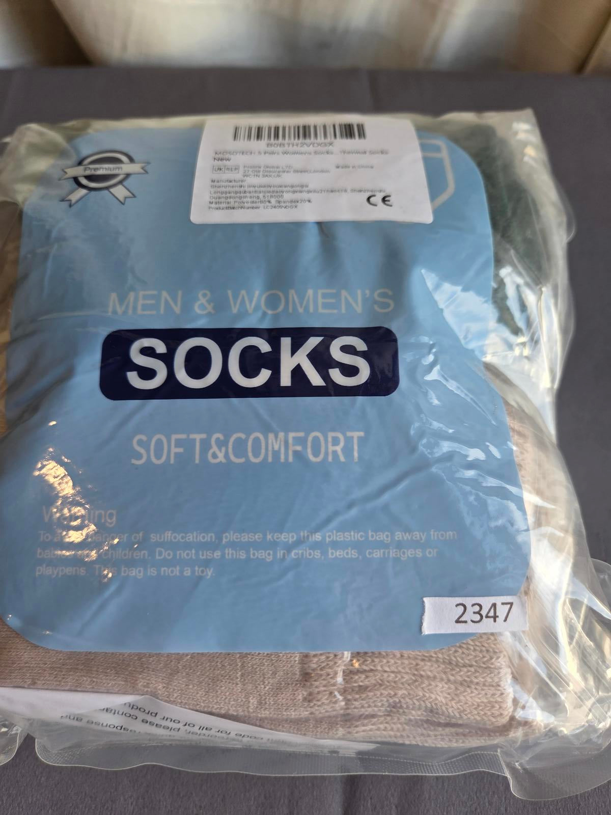 Unisex thermal Socks one size multi-coloured (pack of 5) 2347