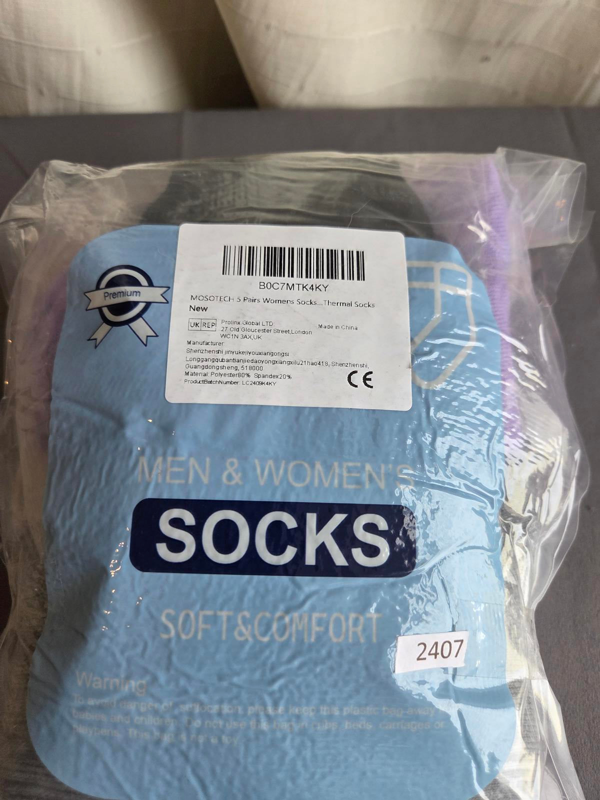 Unisex Socks thermal one size multi-coloured (pack of 5) 2407