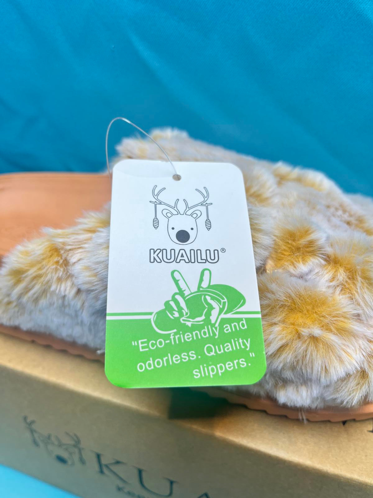 Women's Fluff Slippers Arch Support Platform Open Toe Faux Fur Sliders size 6 1412