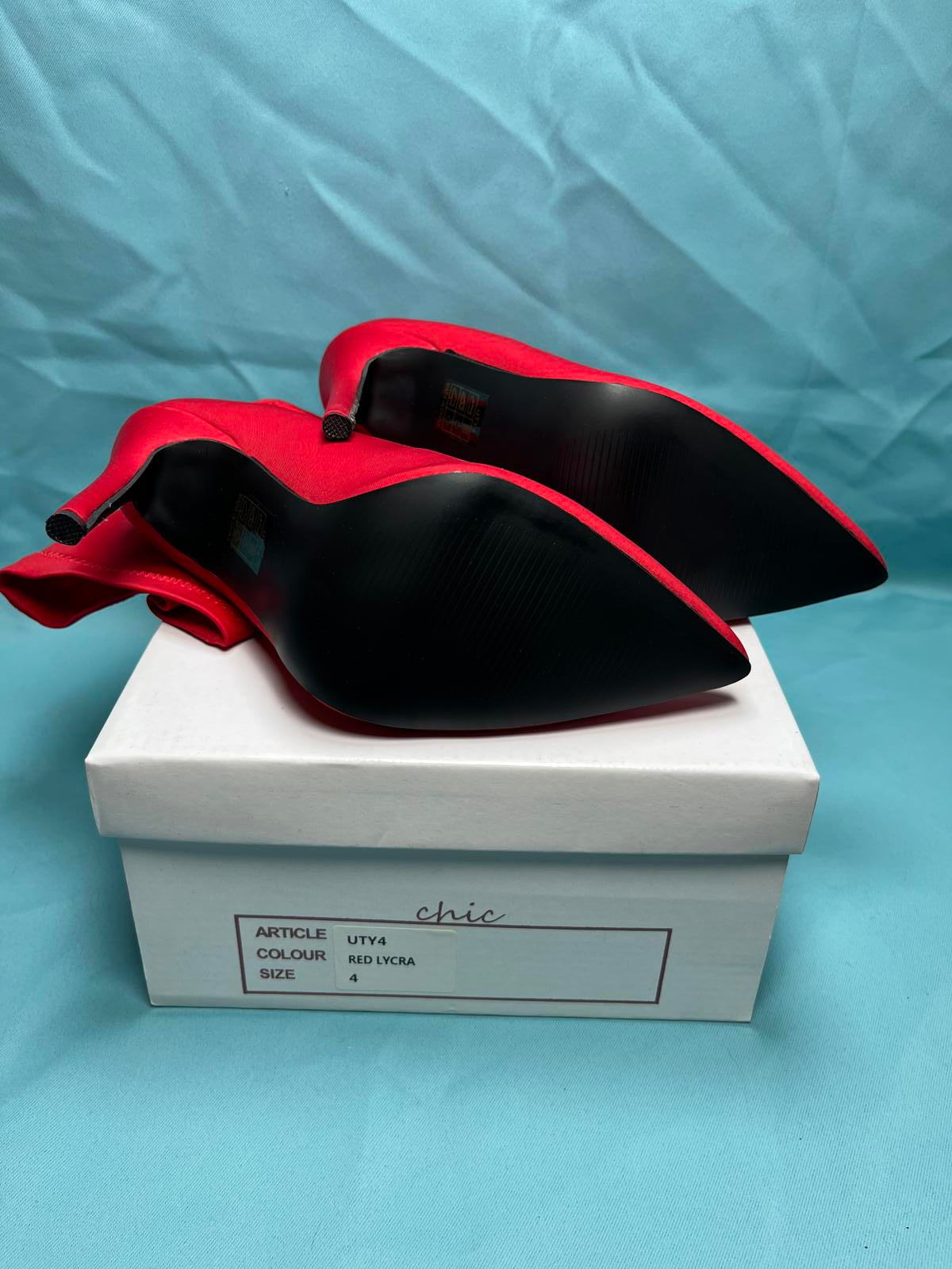 Woman's size 4 Red lycra boots 1267