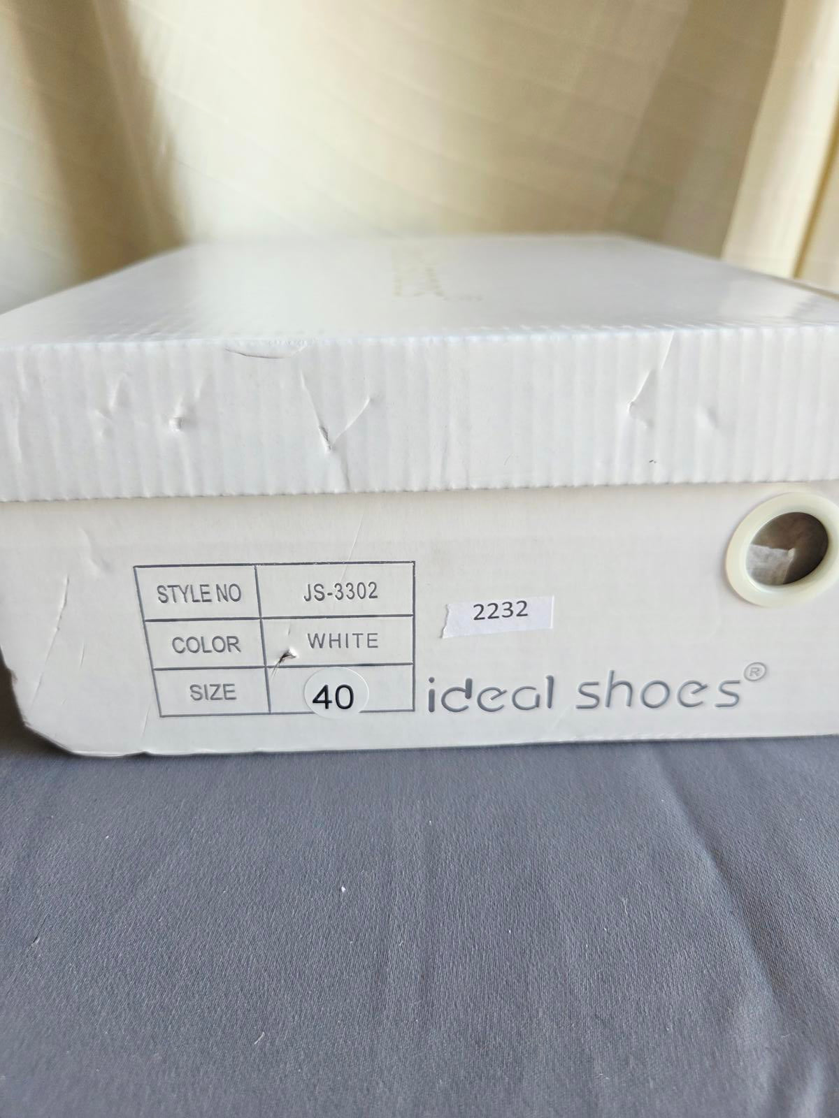 Size 7 White/Cream Wedges with design on Front 2232