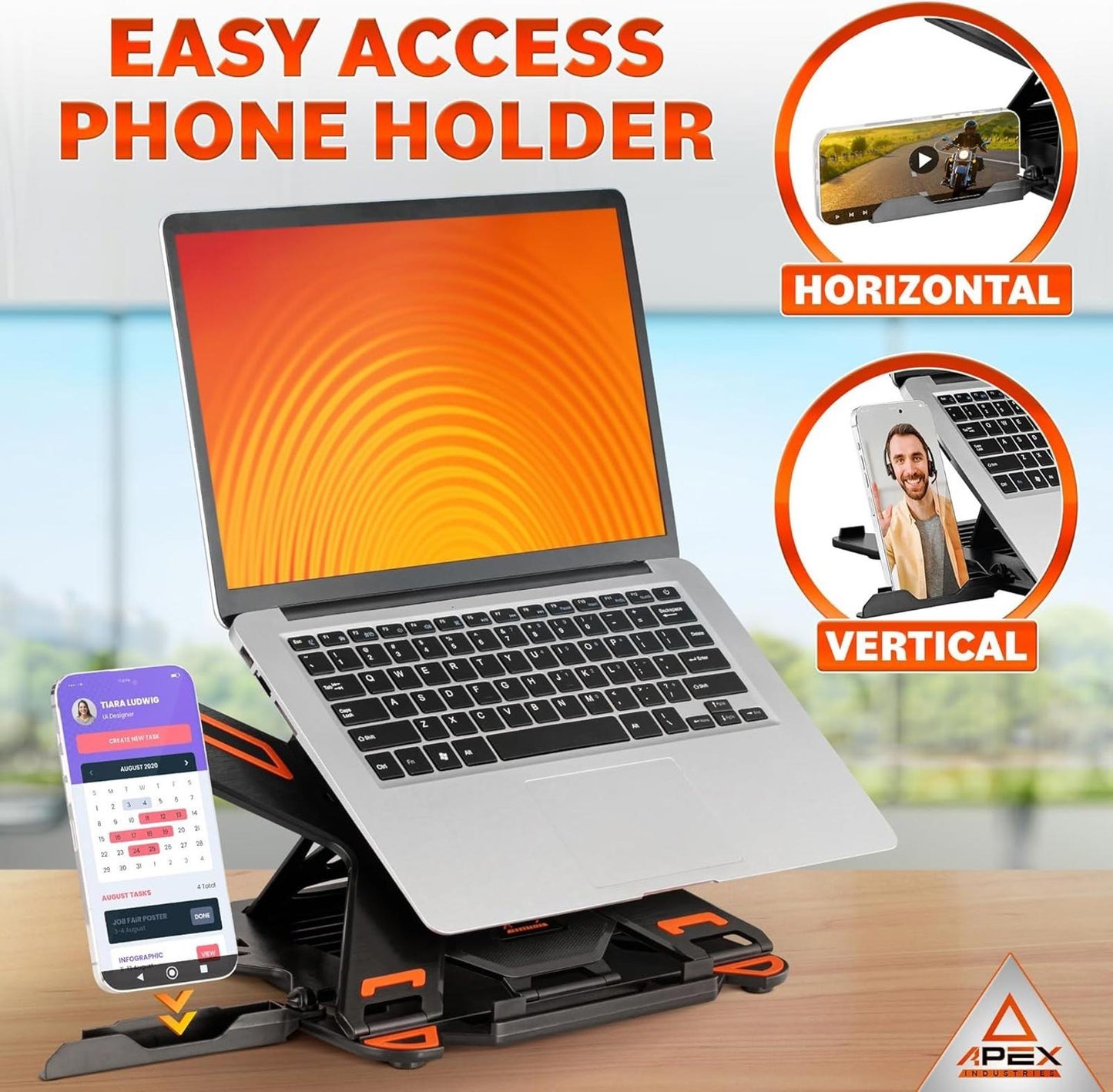 Premium Laptop Stand Phone Holder - 360°Adjustable macbook 13" - 17"