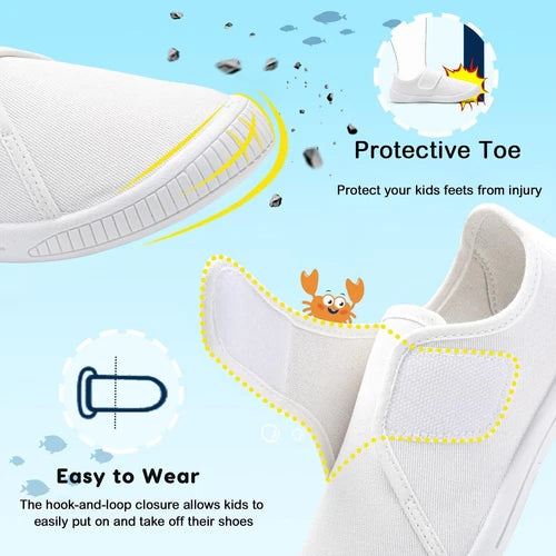 Kids Trainers Hook and Loop PE Pumps School Shoes Gym Plimsolls children