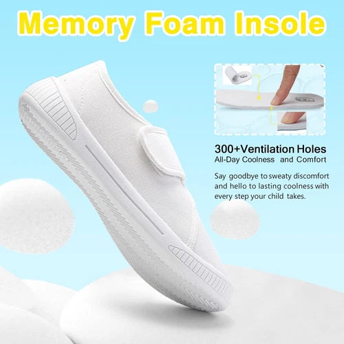 Kids Trainers Hook and Loop PE Pumps School Shoes Gym Plimsolls children