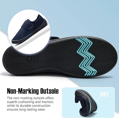 Kids Trainers Hook and Loop PE Pumps School Shoes Gym Plimsolls children Navy