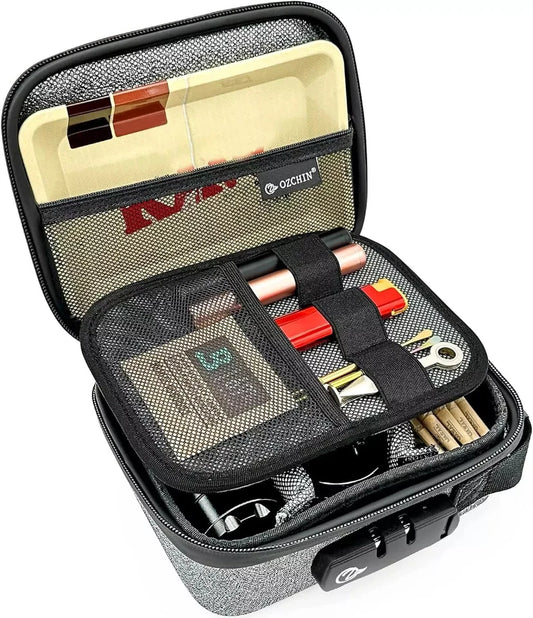 OZCHIN New Hard Shell Smell Proof Bag with Combination Lock Odor Proof Stash Box