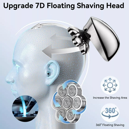 Vexloria - Head Shavers for Bald Men Waterproof Rechargeable Rotary 5 in 1