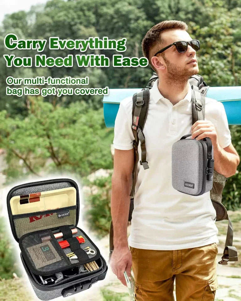 OZCHIN New Hard Shell Smell Proof Bag with Combination Lock Odor Proof Stash Box