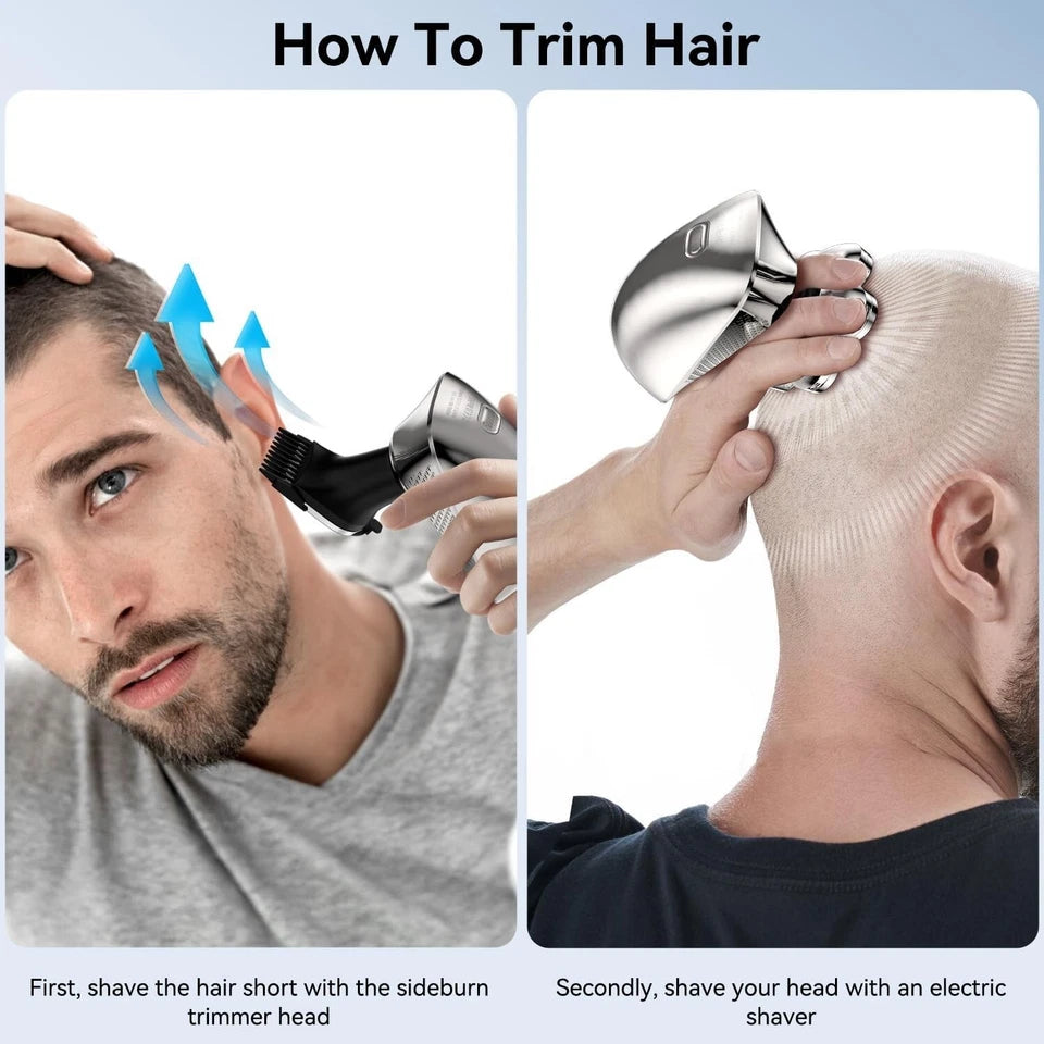 Vexloria - Head Shavers for Bald Men Waterproof Rechargeable Rotary 5 in 1