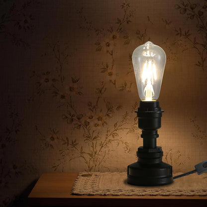 Kaj Hejmo Vintage Table Lamp with Lampshade Light Bulb E27 Bedside Table Lamp