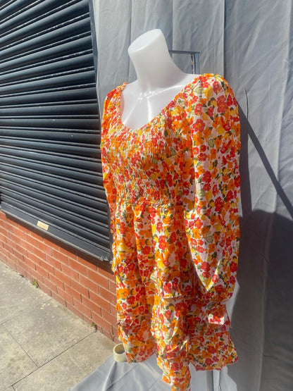summer floral long sleeve dress