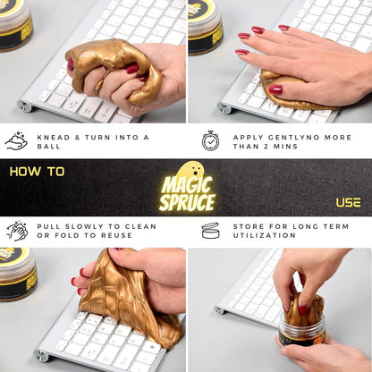 ToysButty Cleaning Gold Gel Putty Non Sticky Car Interior keyboard Rose Scented