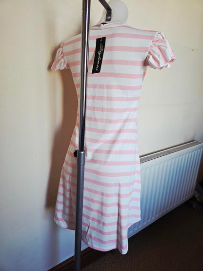 Pink and White Strippy Summer Dress 2133 2103