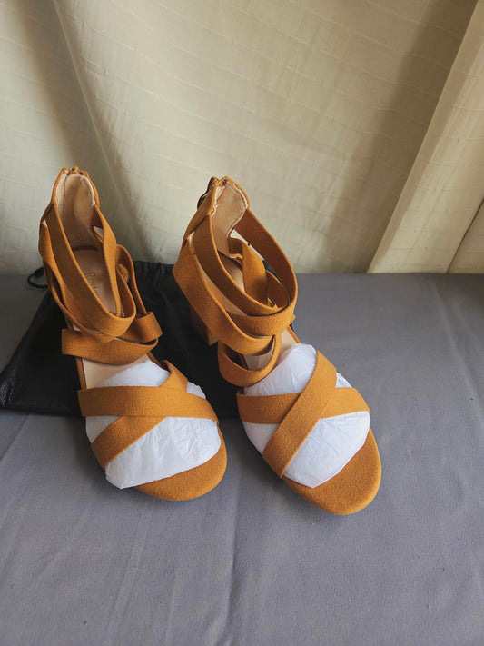 Rodawu Brown Size Open Toe Heels 2362